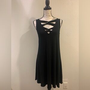 Cable & Gauge Black Criss-Cross Midi Dress